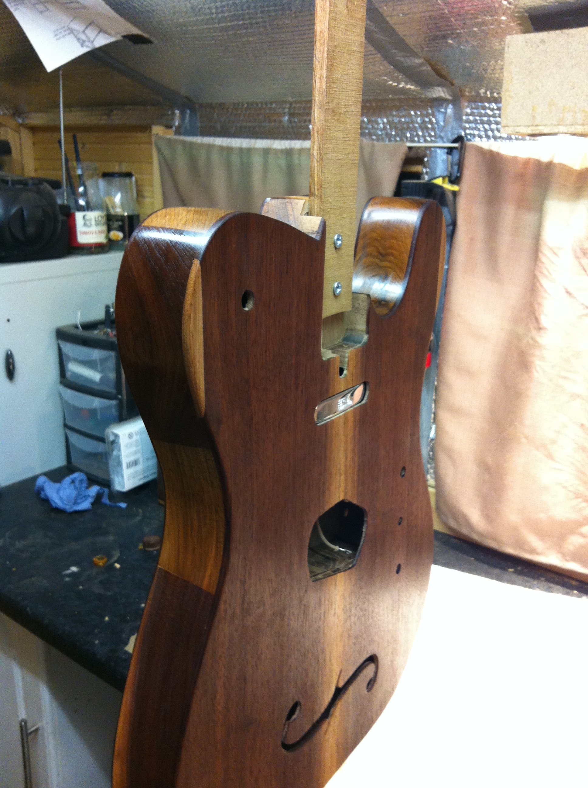 tele new build being oiled